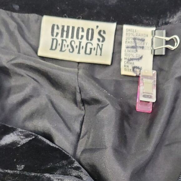 Chicos Design Womens Medium Rayon Silk Embroidered Villager People Zip Jacket - Picture 4 of 4